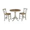 International Concepts Round 36 in Rd Extension Dining Table, 2 X-back Counter Ht Stools, Hickory/Stone, 36 W, 48 L, Wood K41-36RXT-6B-S6132-2 - alternate 1